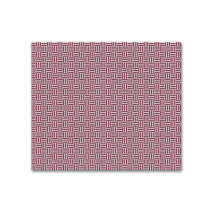 Off-White Cotton Sateen Fabric with Burgundy Red Double Weave Motif Print | FACS-1281-144