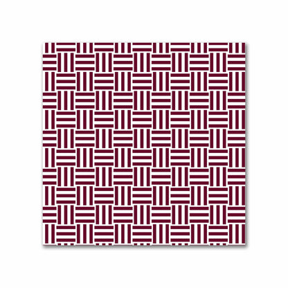 Off-White Cotton Sateen Fabric with Burgundy Red Double Weave Motif Print | FACS-1281-144
