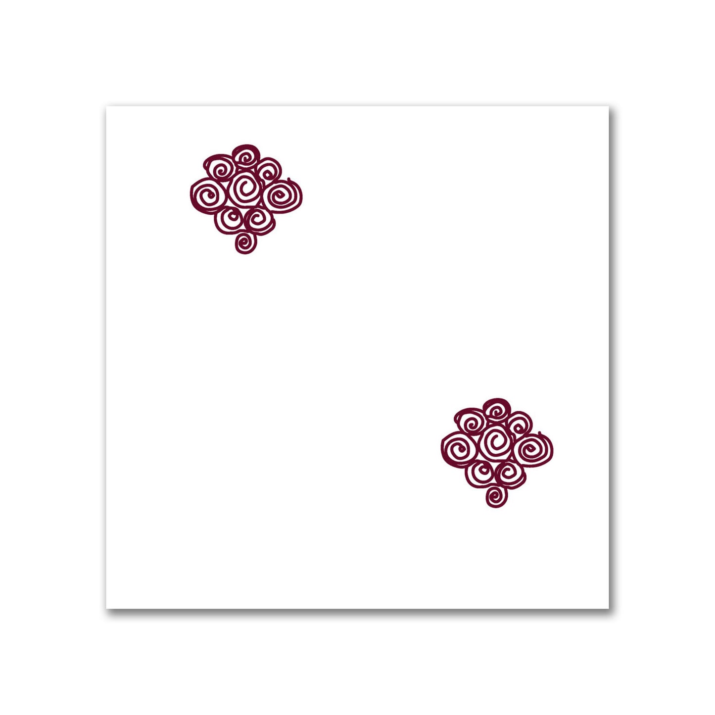 Off-White Cotton Sateen Fabric with Burgundy Red Hand-painted Swizzle Motif Print | FACS-1281-171