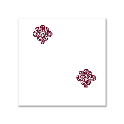 Off-White Cotton Sateen Fabric with Burgundy Red Hand-painted Swizzle Motif Print | FACS-1281-171