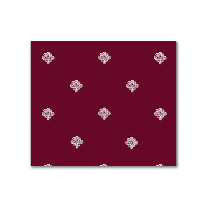 Burgundy Red Cotton Sateen Fabric with Off-White Hand-painted Swizzle Motif Print | FACS-1281-172