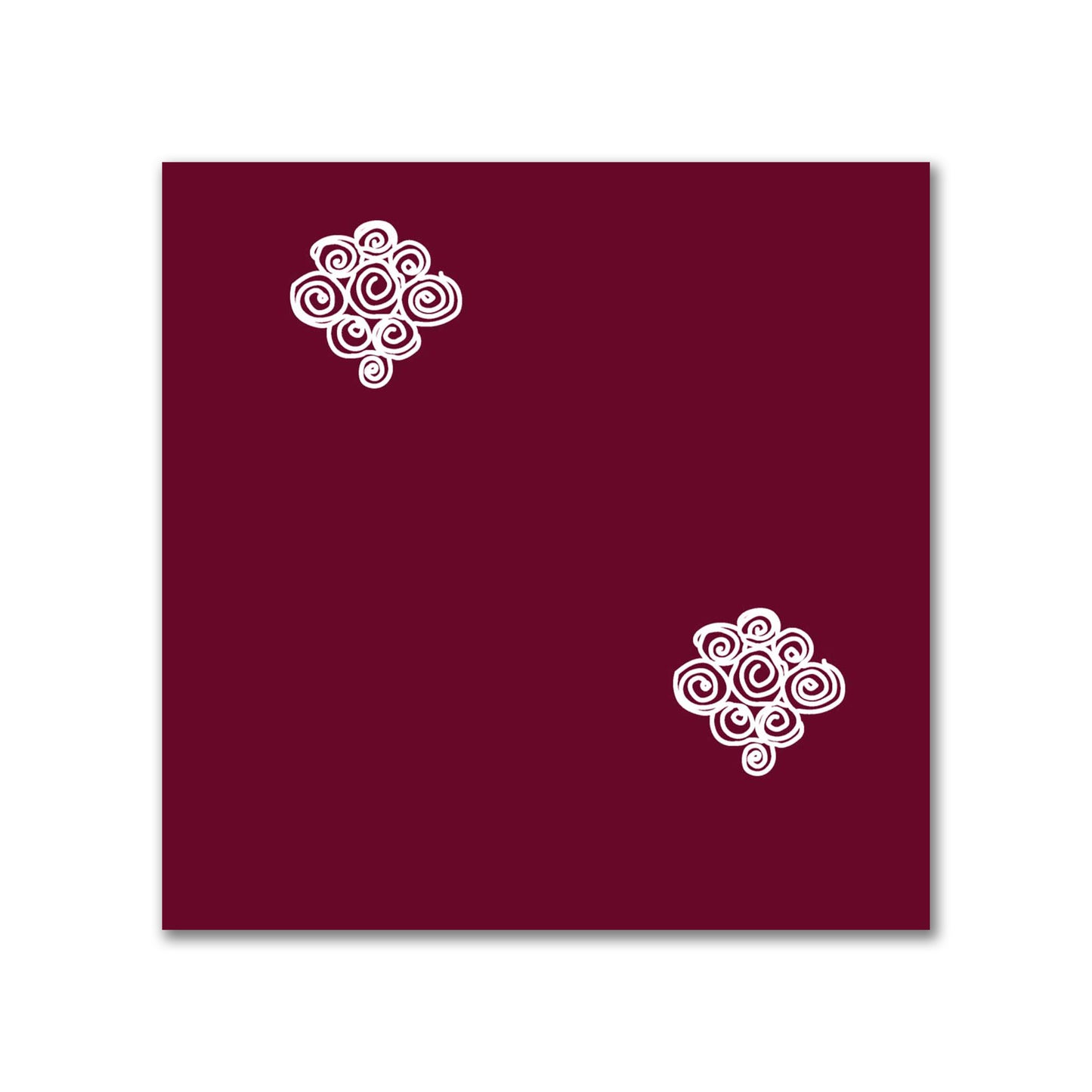 Burgundy Red Cotton Sateen Fabric with Off-White Hand-painted Swizzle Motif Print | FACS-1281-172