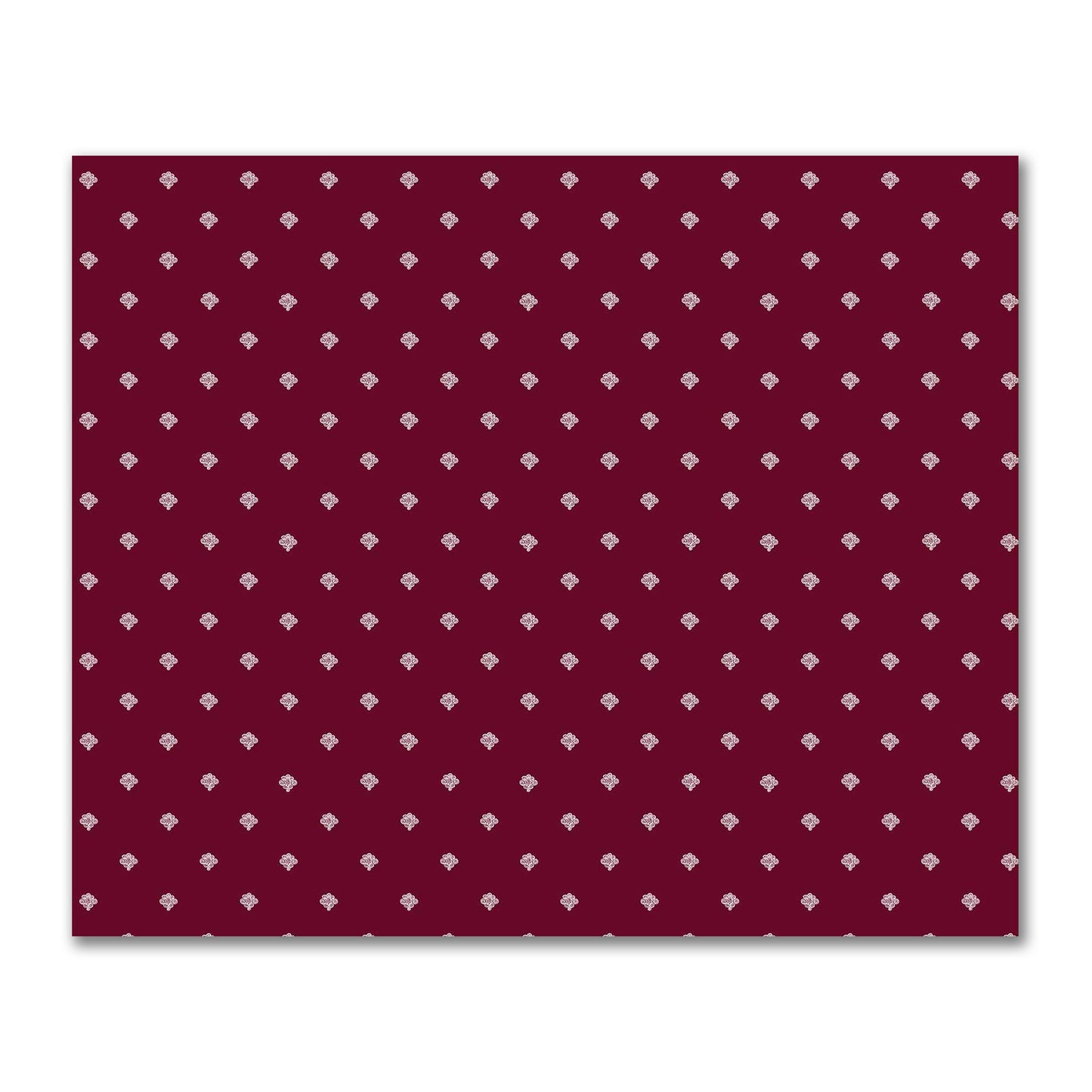 Burgundy Red Cotton Sateen Fabric with Off-White Hand-painted Swizzle Motif Print | FACS-1281-172