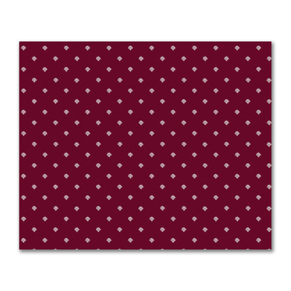 Burgundy Red Cotton Sateen Fabric with Off-White Hand-painted Swizzle Motif Print | FACS-1281-172