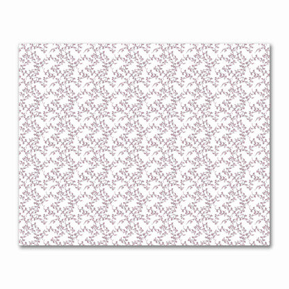 Off-White Cotton Sateen Fabric with Burgundy Red Hand-painted Vine Print | FACS-1281-181