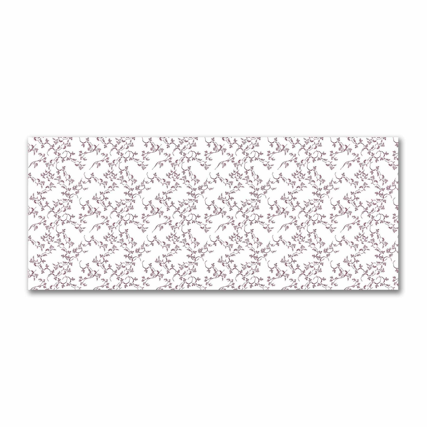 Off-White Cotton Sateen Fabric with Burgundy Red Hand-painted Vine Print | FACS-1281-181
