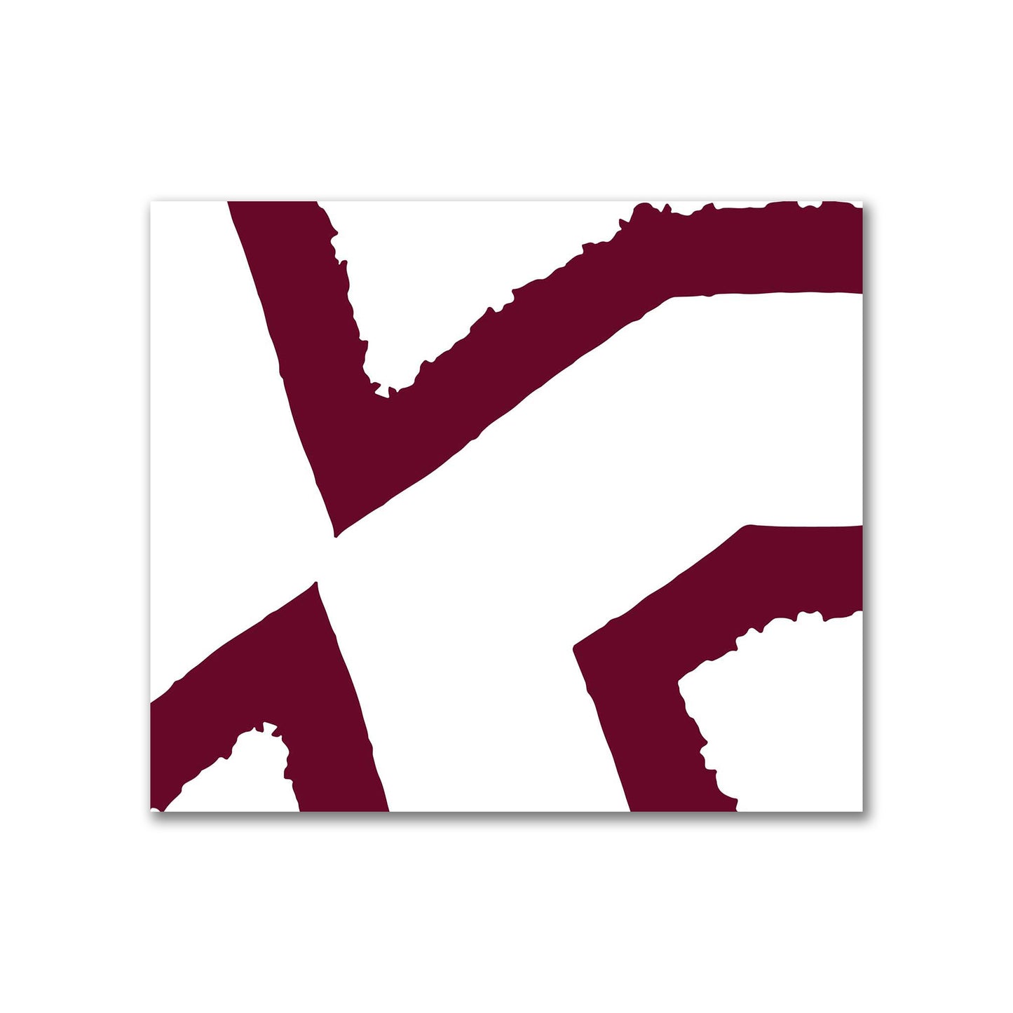 Off-White Cotton Sateen Fabric with Bold Burgundy Red Graphic  | FACS-1281-391