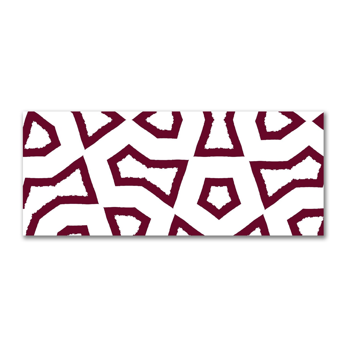 Off-White Cotton Sateen Fabric with Bold Burgundy Red Graphic  | FACS-1281-391