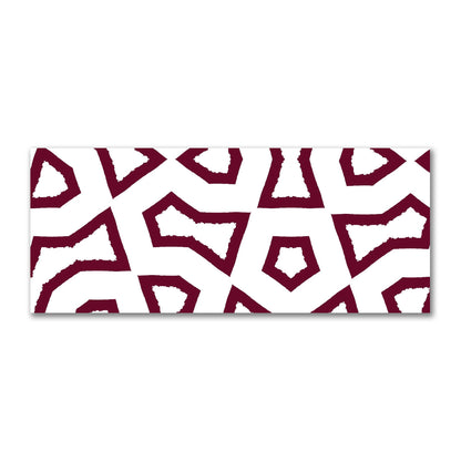 Off-White Cotton Sateen Fabric with Bold Burgundy Red Graphic  | FACS-1281-391