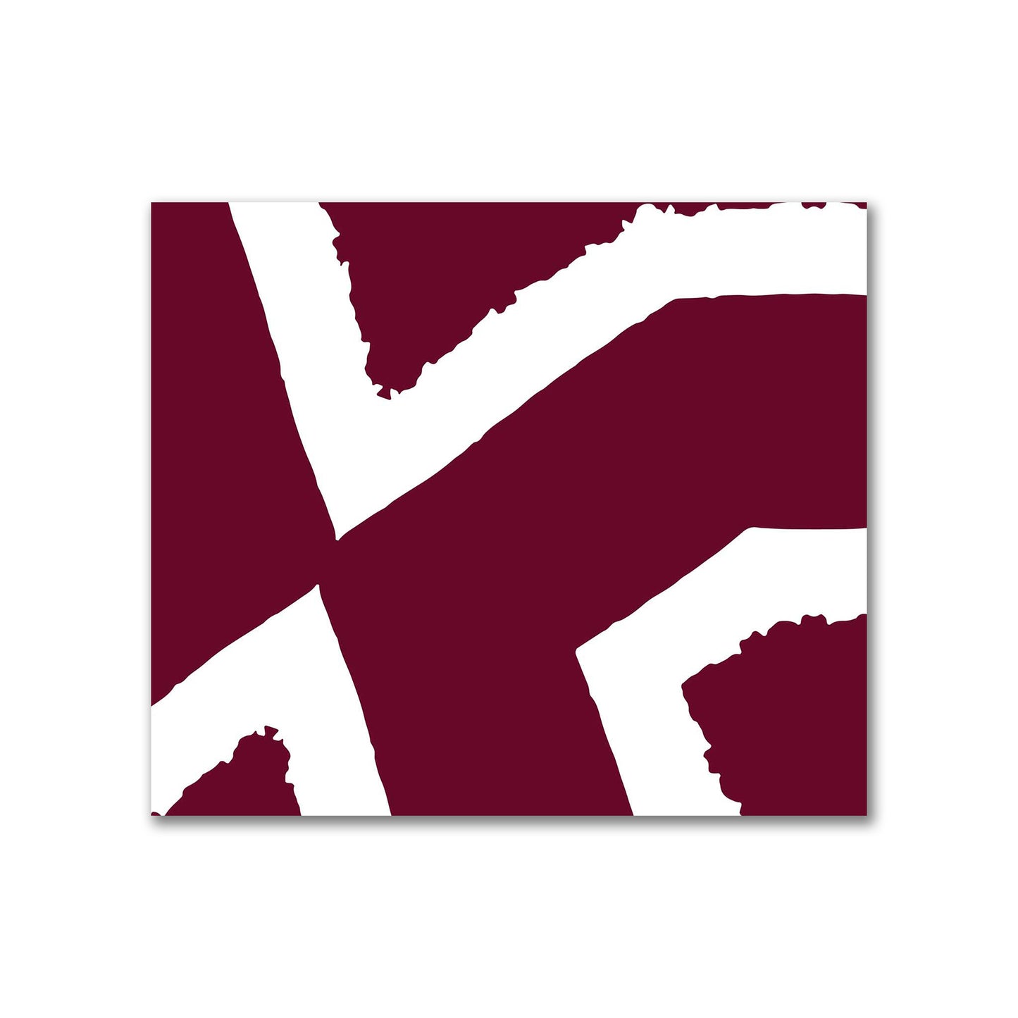 Burgundy Red Cotton Sateen Fabric with Bold Off-White Graphic  | FACS-1281-392
