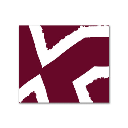 Burgundy Red Cotton Sateen Fabric with Bold Off-White Graphic  | FACS-1281-392
