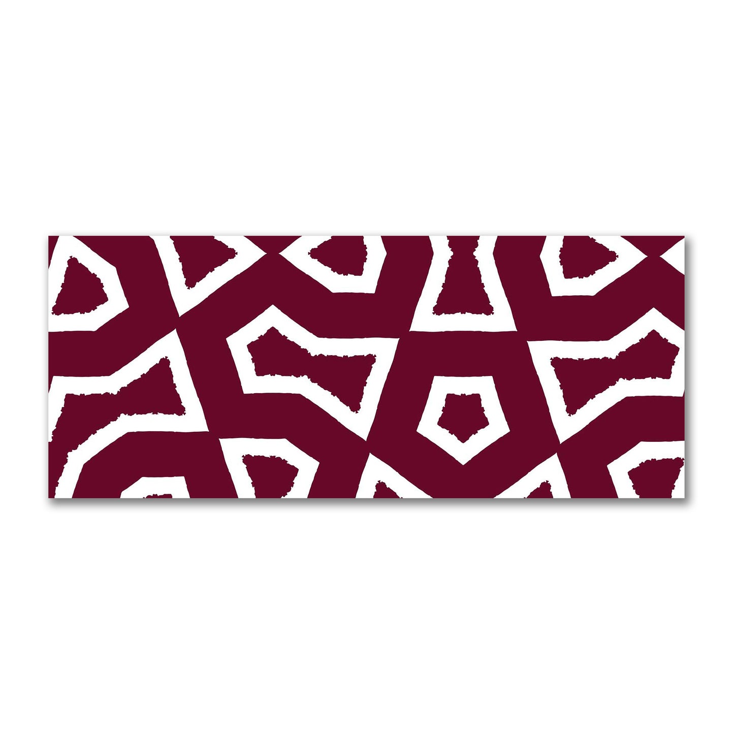 Burgundy Red Cotton Sateen Fabric with Bold Off-White Graphic  | FACS-1281-392
