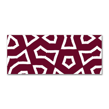 Burgundy Red Cotton Sateen Fabric with Bold Off-White Graphic  | FACS-1281-392
