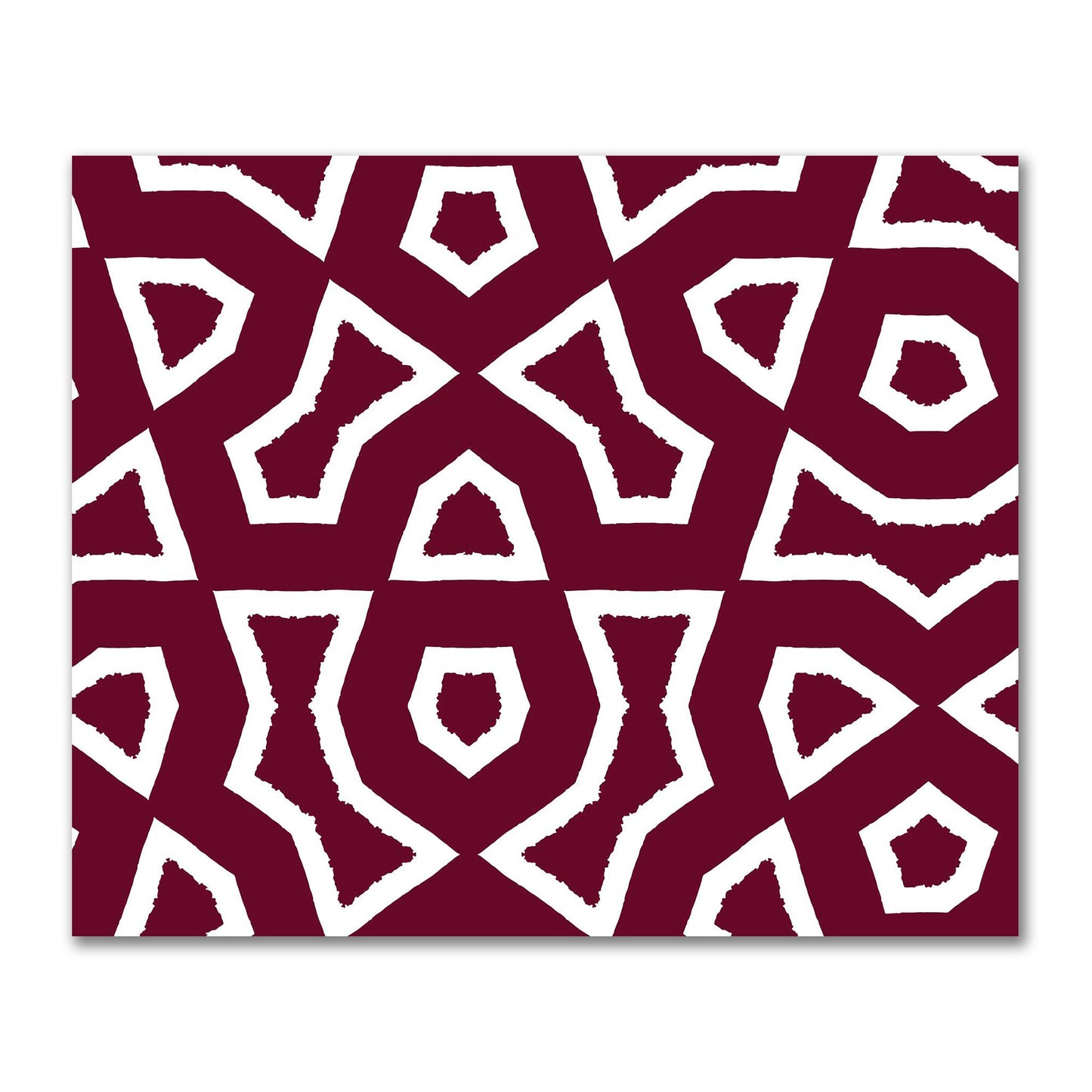 Burgundy Red Cotton Sateen Fabric with Bold Off-White Graphic  | FACS-1281-392
