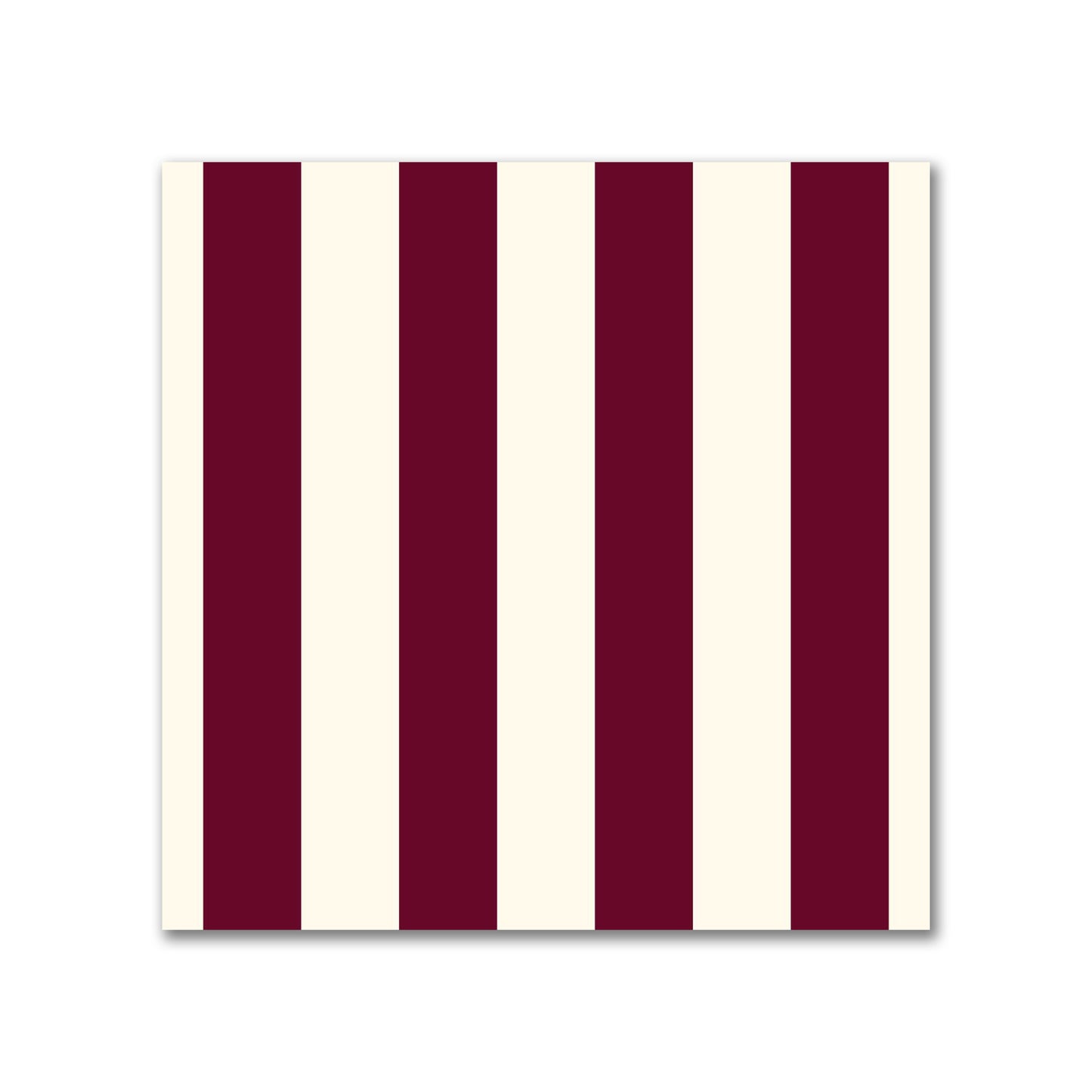 Cotton Sateen Fabric with Burgundy Red Bars on Pale Cream, FACS-1283-051