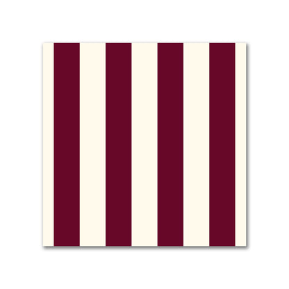 Cotton Sateen Fabric with Burgundy Red Bars on Pale Cream, FACS-1283-051