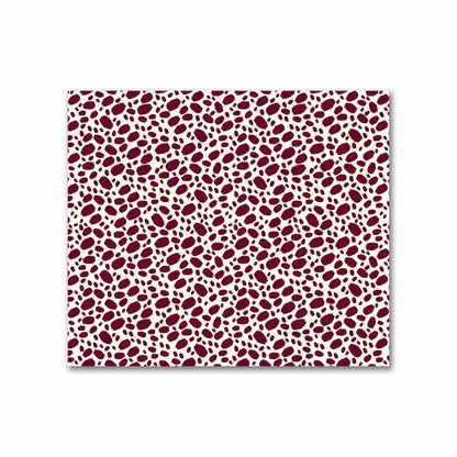 Pale Cream Cotton Sateen Fabric with Burgundy Red Hand-painted Dab Motif Print | FACS-1283-092