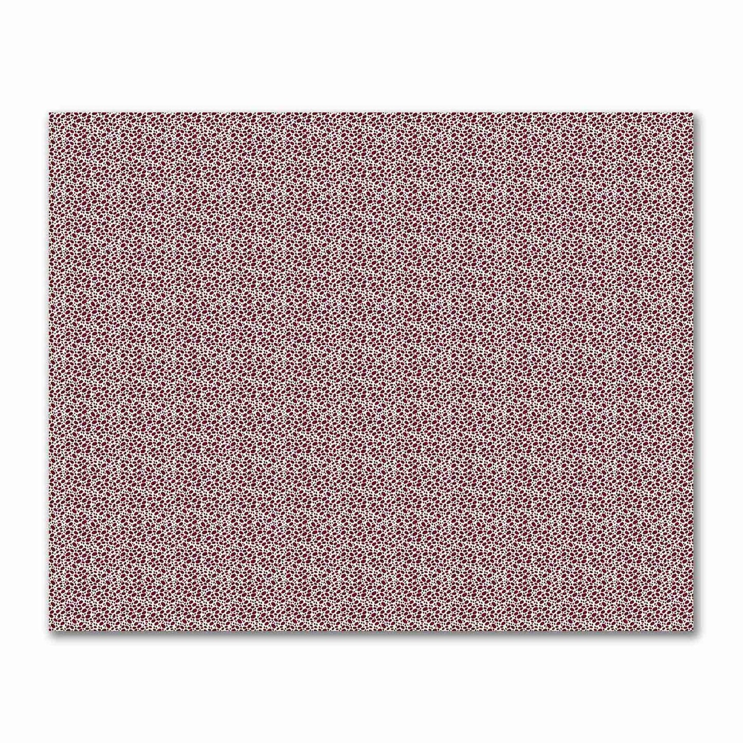 Pale Cream Cotton Sateen Fabric with Burgundy Red Hand-painted Dab Motif Print | FACS-1283-092