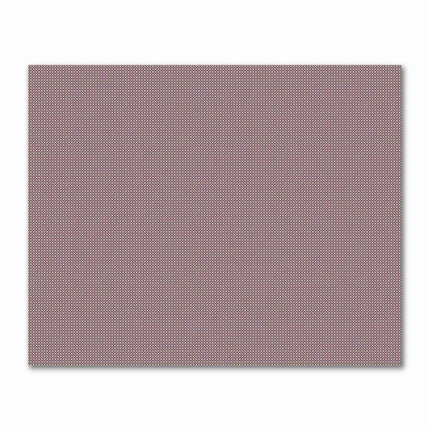 Pale Cream Cotton Sateen Fabric with Burgundy Red Repeating Square Motif Print | FACS-1283-122