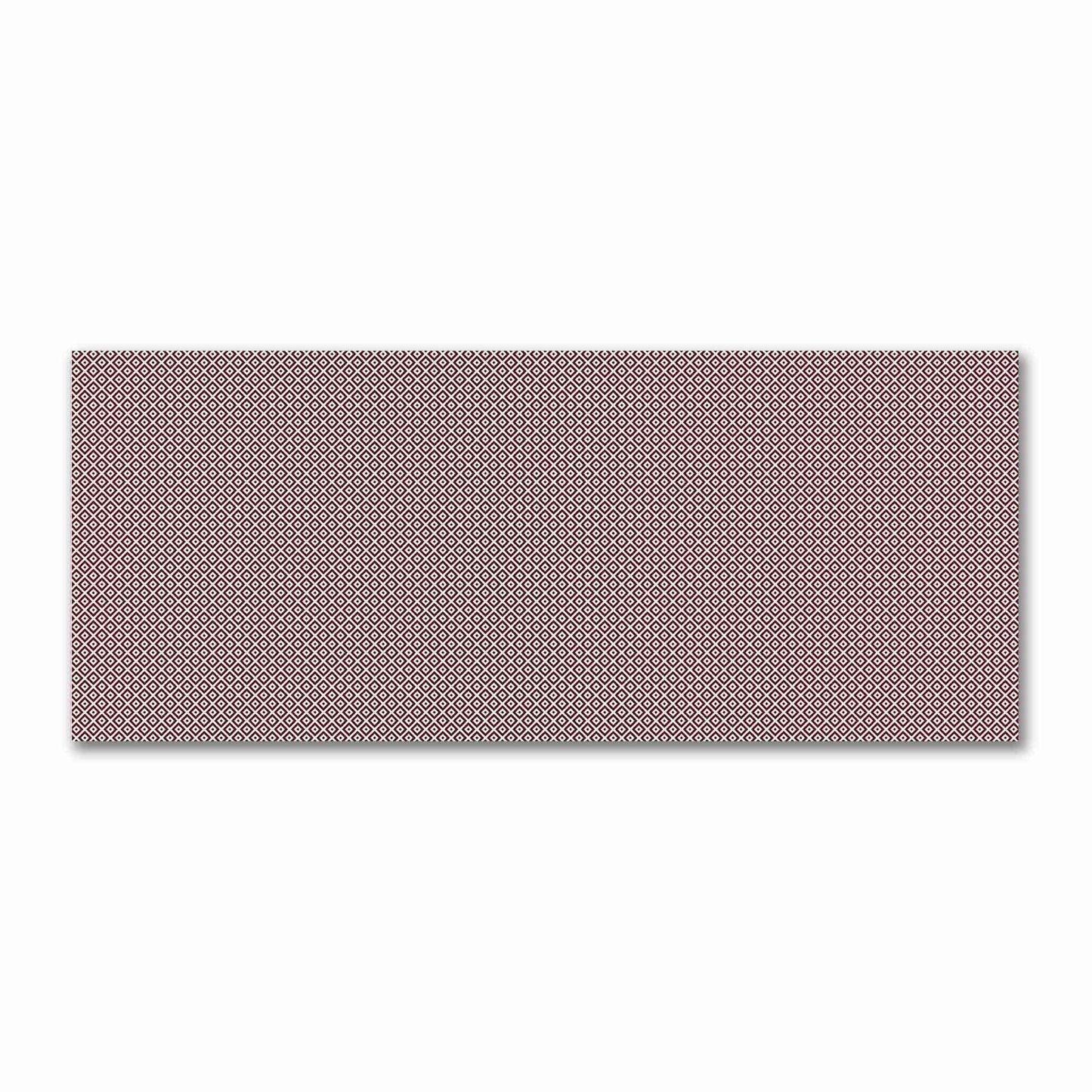 Pale Cream Cotton Sateen Fabric with Burgundy Red Repeating Square Motif Print | FACS-1283-122