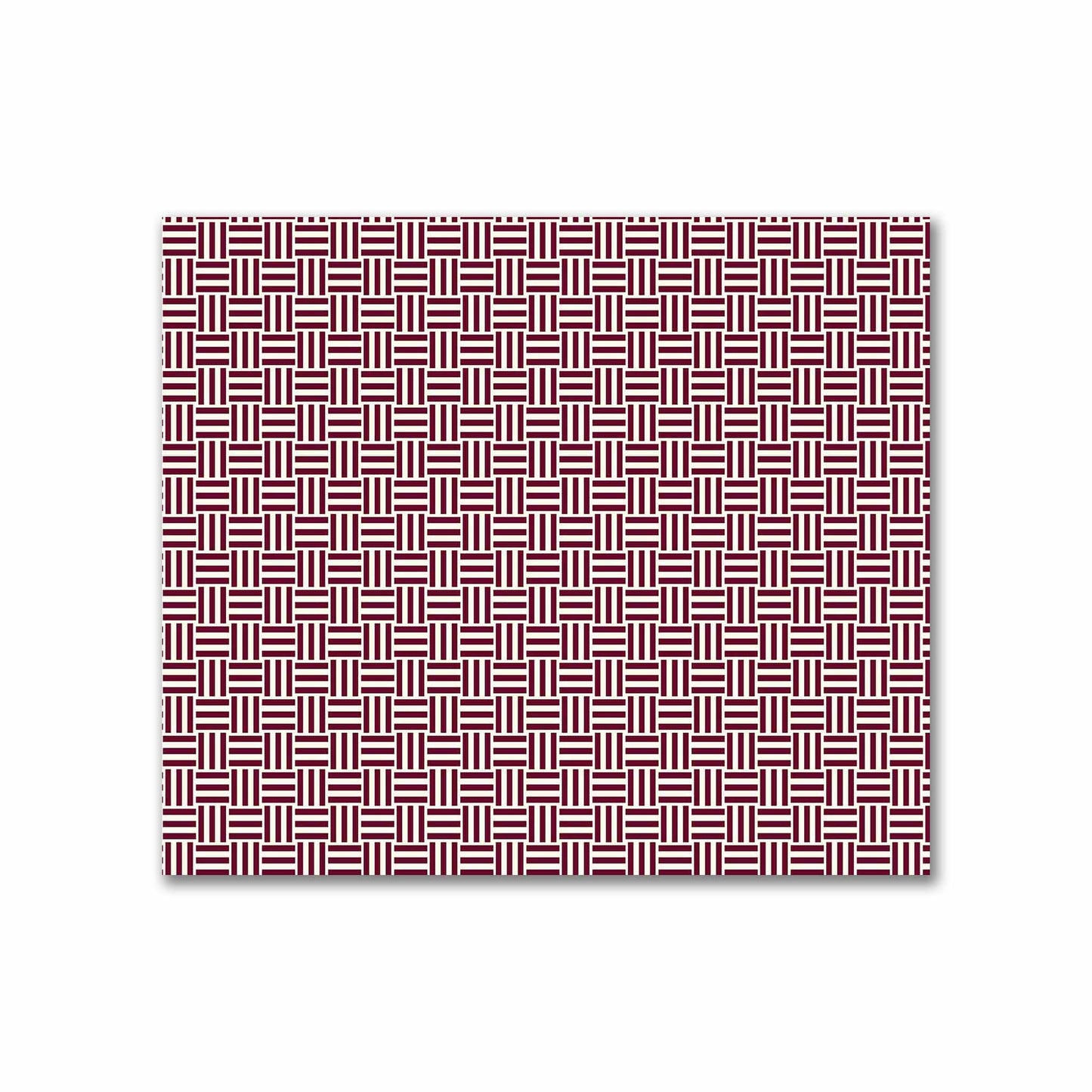 Pale Cream Cotton Sateen Fabric with Burgundy Red Single Weave Motif Print | FACS-1283-142