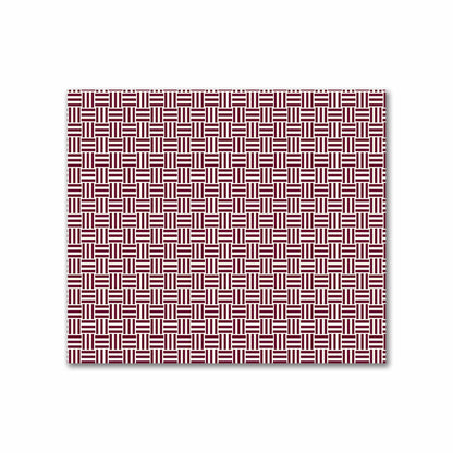Pale Cream Cotton Sateen Fabric with Burgundy Red Single Weave Motif Print | FACS-1283-142