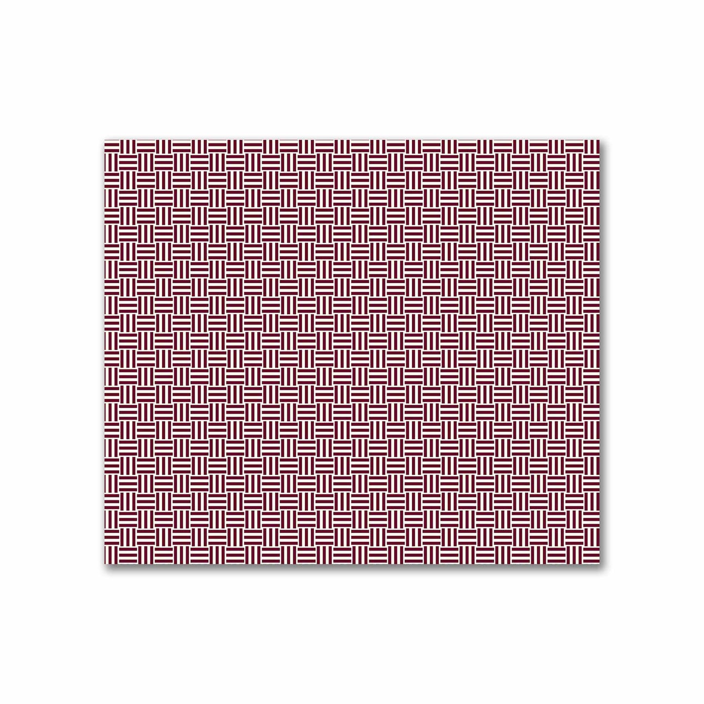 Pale Cream Cotton Sateen Fabric with Burgundy Red Double Weave Motif Print | FACS-1283-144