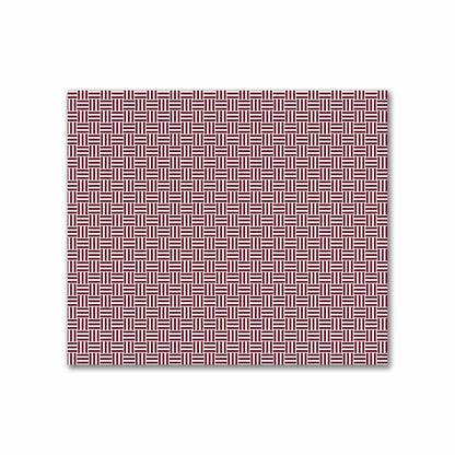 Pale Cream Cotton Sateen Fabric with Burgundy Red Double Weave Motif Print | FACS-1283-144