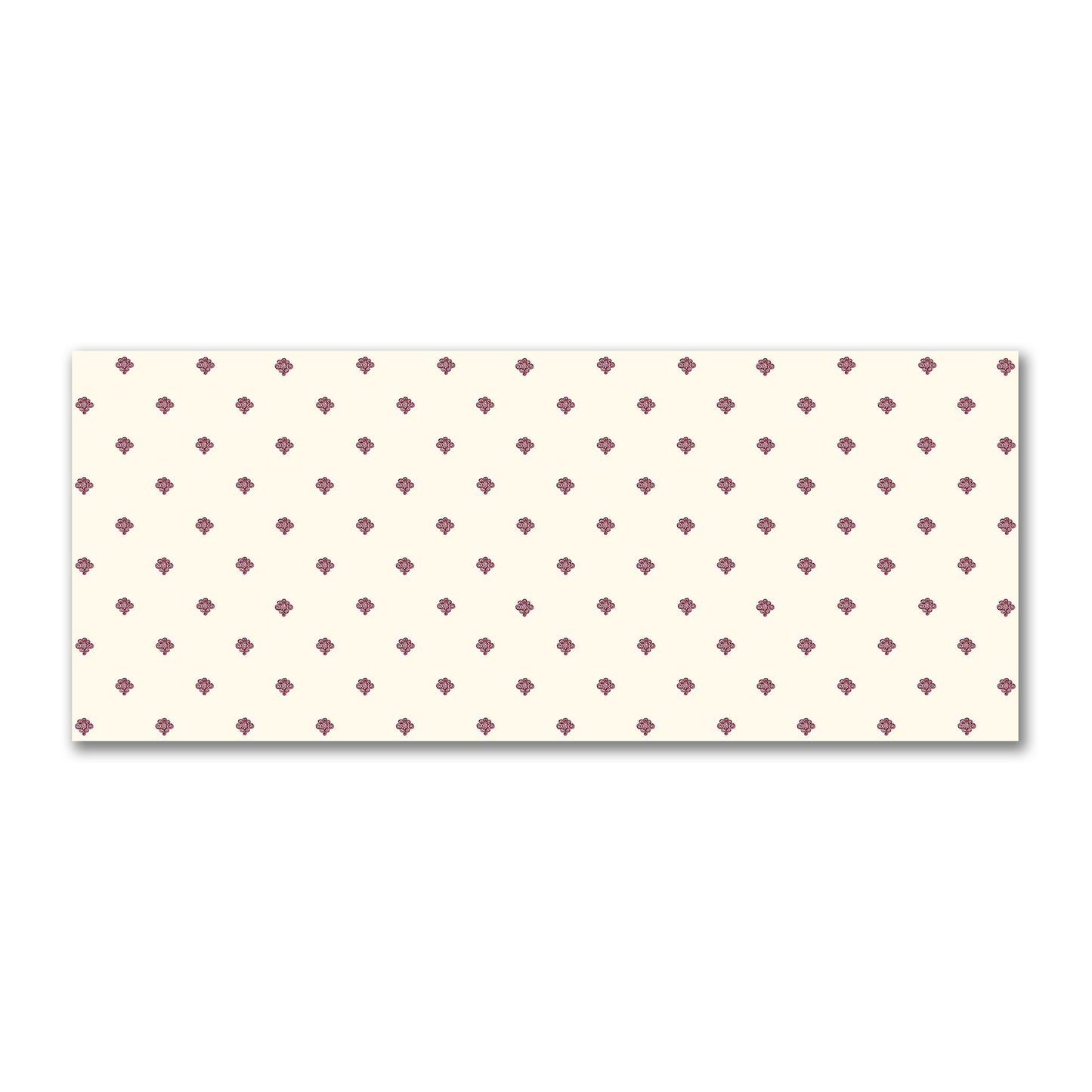 Pale Cream Cotton Sateen Fabric with Burgundy Red Hand-painted Swizzle Motif Print | FACS-1283-171