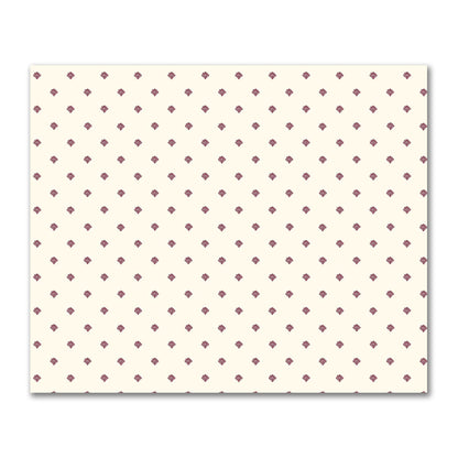 Pale Cream Cotton Sateen Fabric with Burgundy Red Hand-painted Swizzle Motif Print | FACS-1283-171
