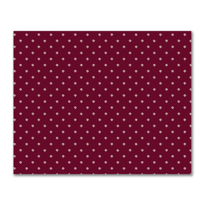 Burgundy Red Cotton Sateen Fabric with Pale Cream Hand-painted Swizzle Motif Print | FACS-1283-172