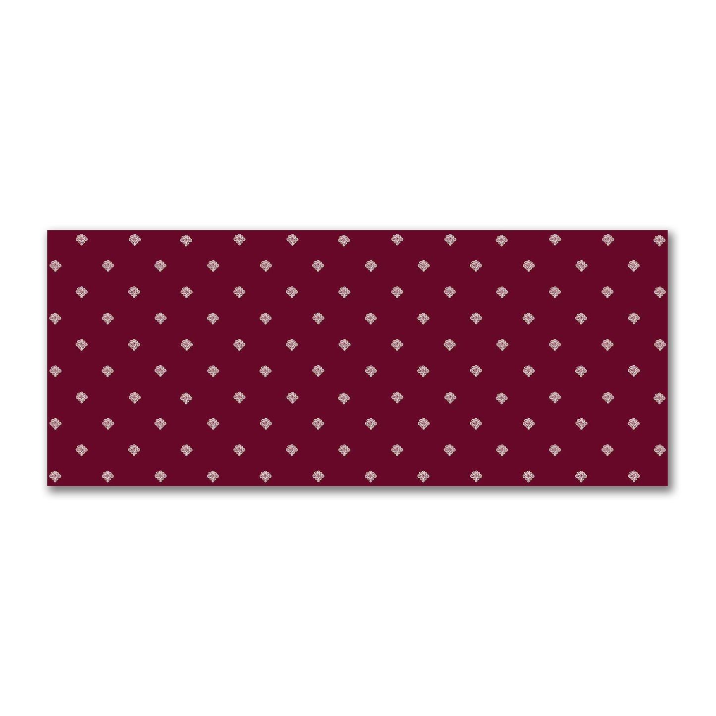 Burgundy Red Cotton Sateen Fabric with Pale Cream Hand-painted Swizzle Motif Print | FACS-1283-172