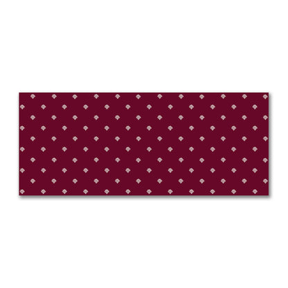Burgundy Red Cotton Sateen Fabric with Pale Cream Hand-painted Swizzle Motif Print | FACS-1283-172