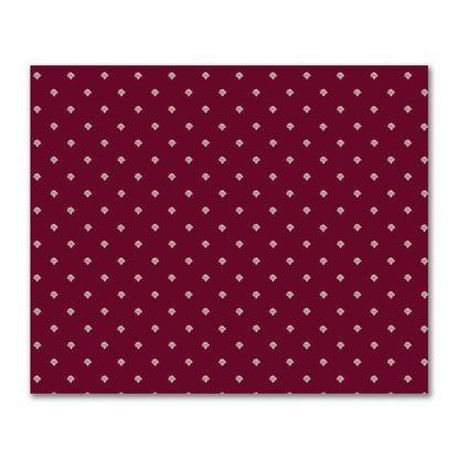 Burgundy Red Cotton Sateen Fabric with Pale Cream Hand-painted Swizzle Motif Print | FACS-1283-172