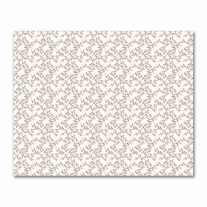 Pale Cream Cotton Sateen Fabric with Burgundy Red Hand-painted Vine Print | FACS-1283-181