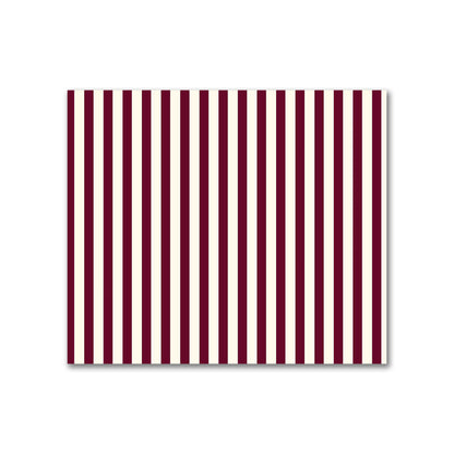 Cotton Sateen Fabric with Thin Burgundy Red Bars on Pale Cream, FACS-1283-241