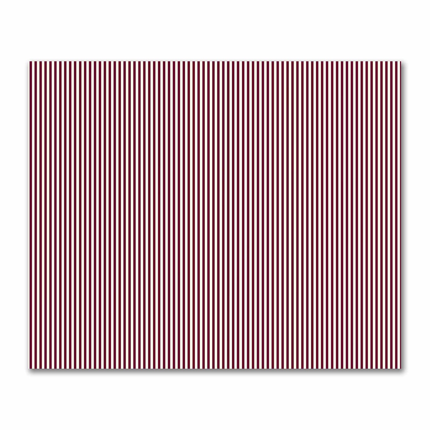 Cotton Sateen Fabric with Thin Burgundy Red Bars on Pale Cream, FACS-1283-241
