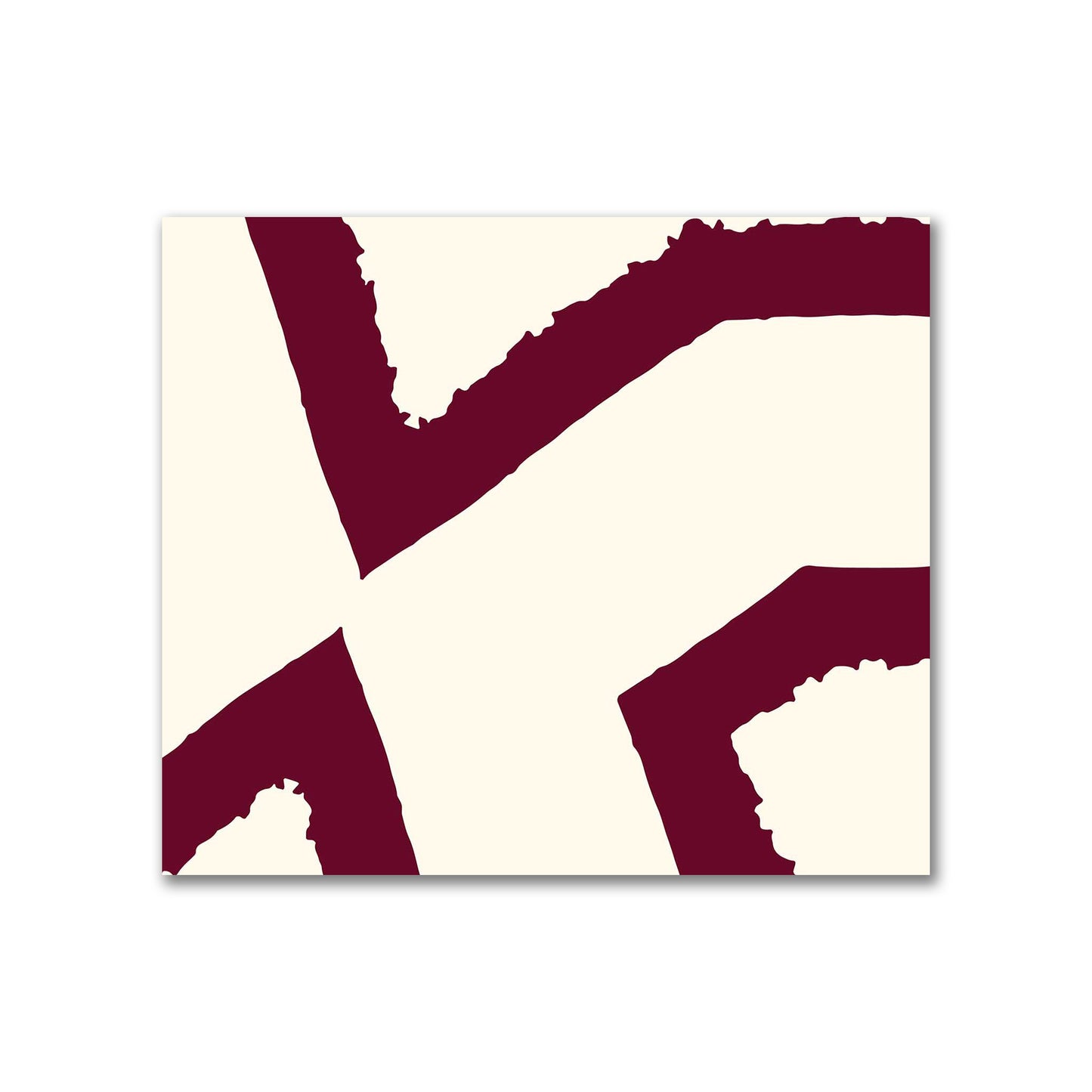 Pale Cream Cotton Sateen Fabric with Bold Burgundy Red Graphic  | FACS-1283-391