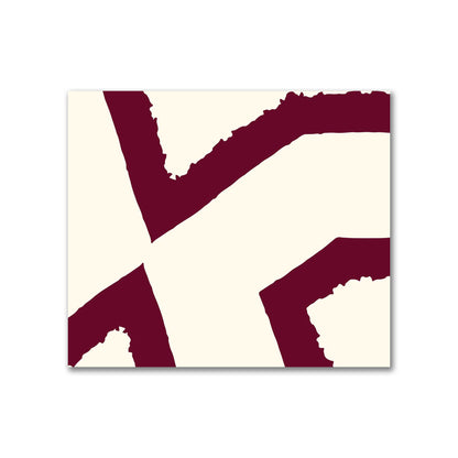 Pale Cream Cotton Sateen Fabric with Bold Burgundy Red Graphic  | FACS-1283-391