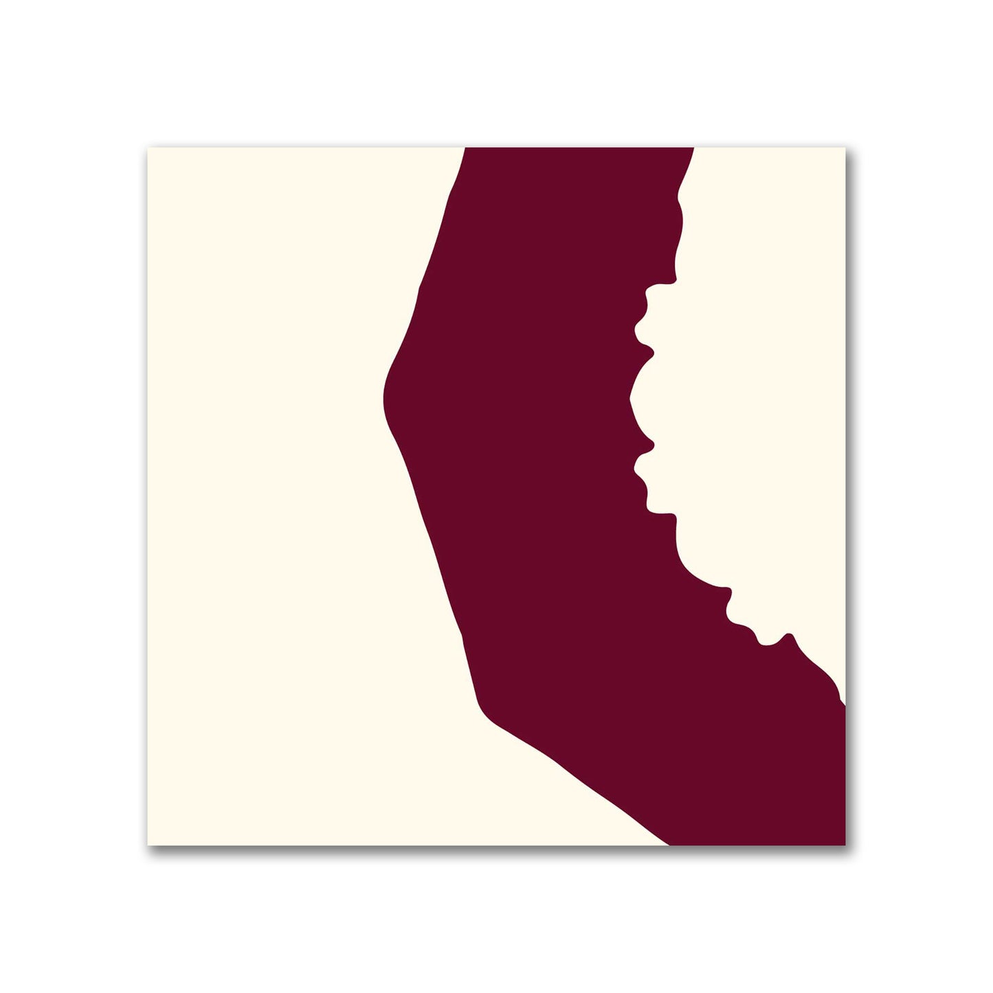 Pale Cream Cotton Sateen Fabric with Bold Burgundy Red Graphic  | FACS-1283-391