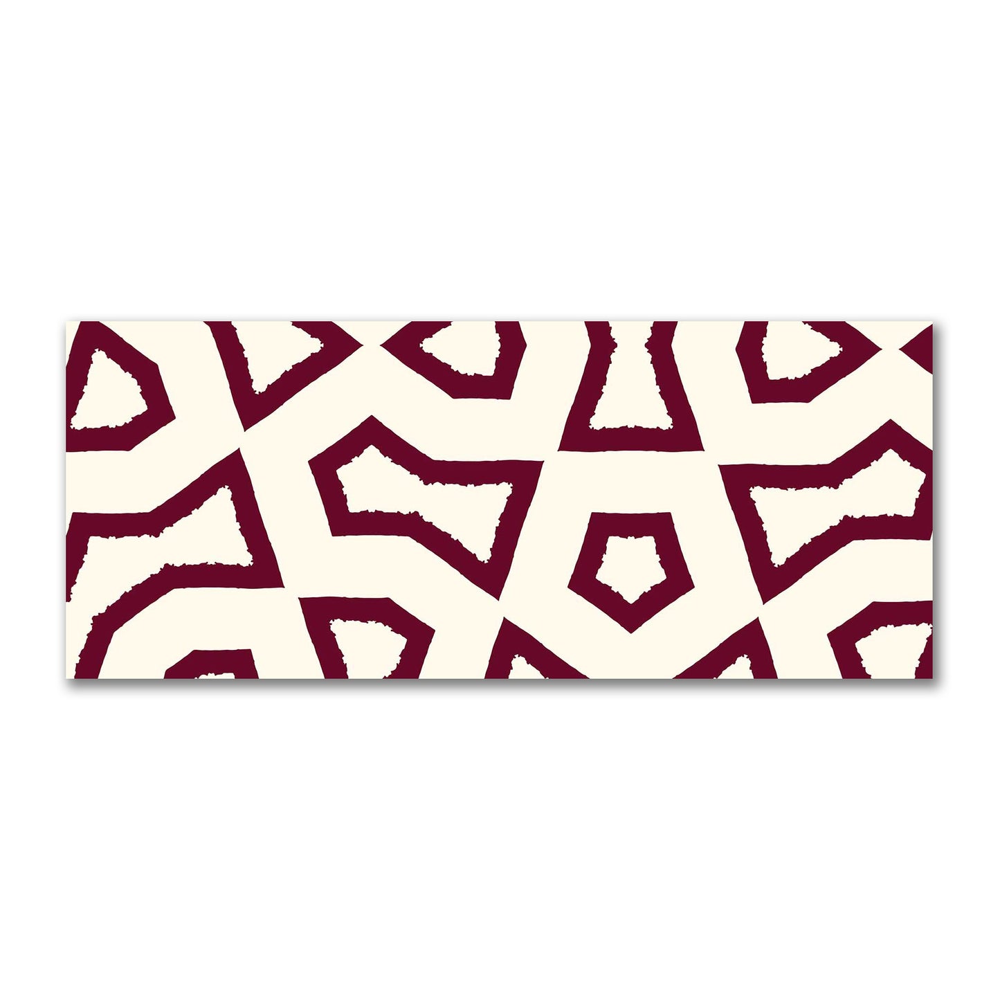 Pale Cream Cotton Sateen Fabric with Bold Burgundy Red Graphic  | FACS-1283-391