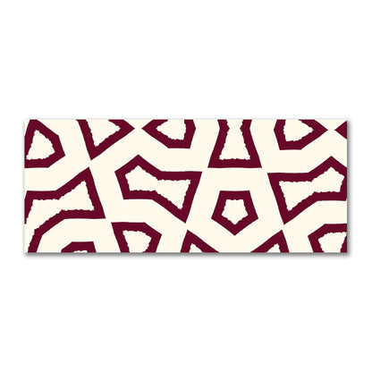 Pale Cream Cotton Sateen Fabric with Bold Burgundy Red Graphic  | FACS-1283-391