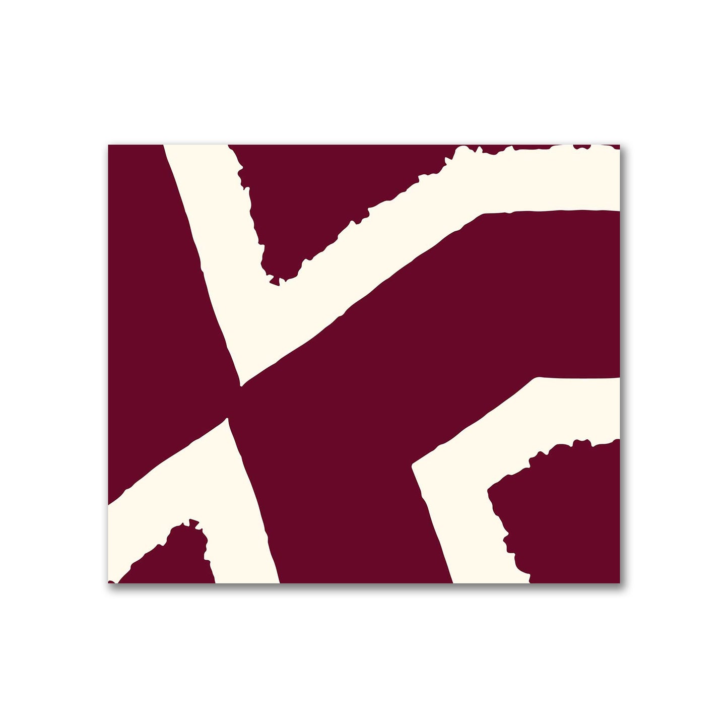 Burgundy Red Cotton Sateen Fabric with Bold Pale Cream Graphic  | FACS-1283-392