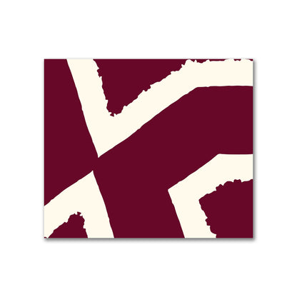 Burgundy Red Cotton Sateen Fabric with Bold Pale Cream Graphic  | FACS-1283-392