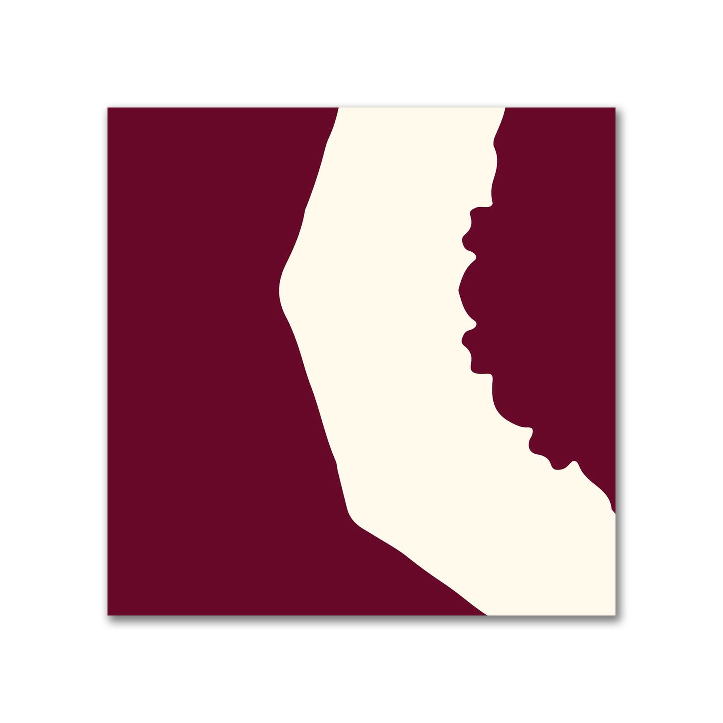 Burgundy Red Cotton Sateen Fabric with Bold Pale Cream Graphic  | FACS-1283-392