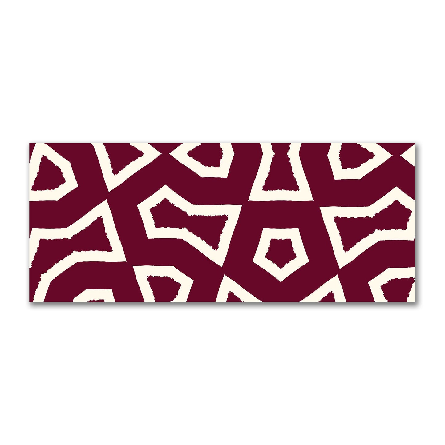 Burgundy Red Cotton Sateen Fabric with Bold Pale Cream Graphic  | FACS-1283-392