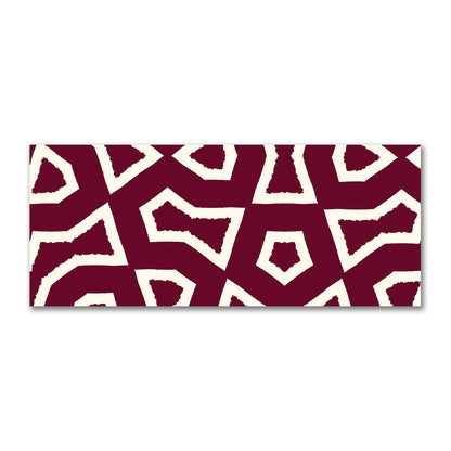 Burgundy Red Cotton Sateen Fabric with Bold Pale Cream Graphic  | FACS-1283-392