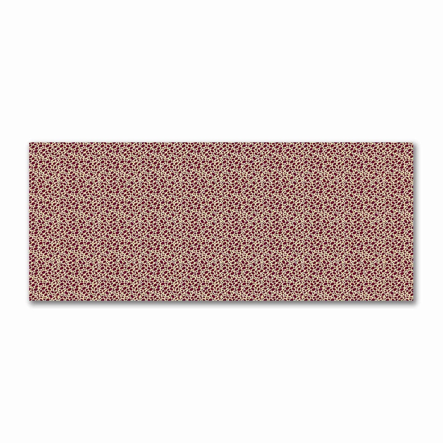 Tan Cotton Sateen Fabric with Burgundy Red Hand-painted Dab Motif Print | FACS-1284-092