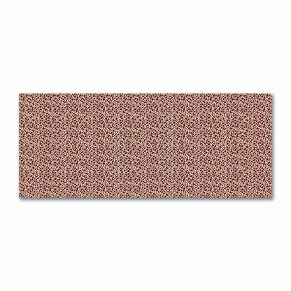 Tan Cotton Sateen Fabric with Burgundy Red Hand-painted Dab Motif Print | FACS-1284-092