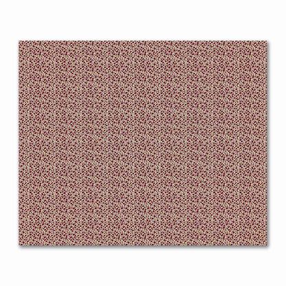 Tan Cotton Sateen Fabric with Burgundy Red Hand-painted Dab Motif Print | FACS-1284-092